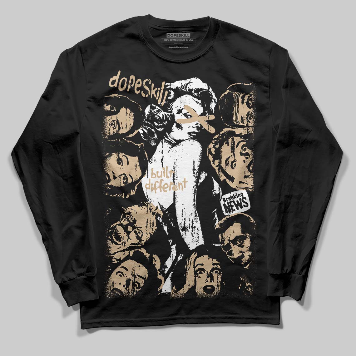 TAN Collection DopeSkill Long Sleeve T-Shirt Built Different Graphic