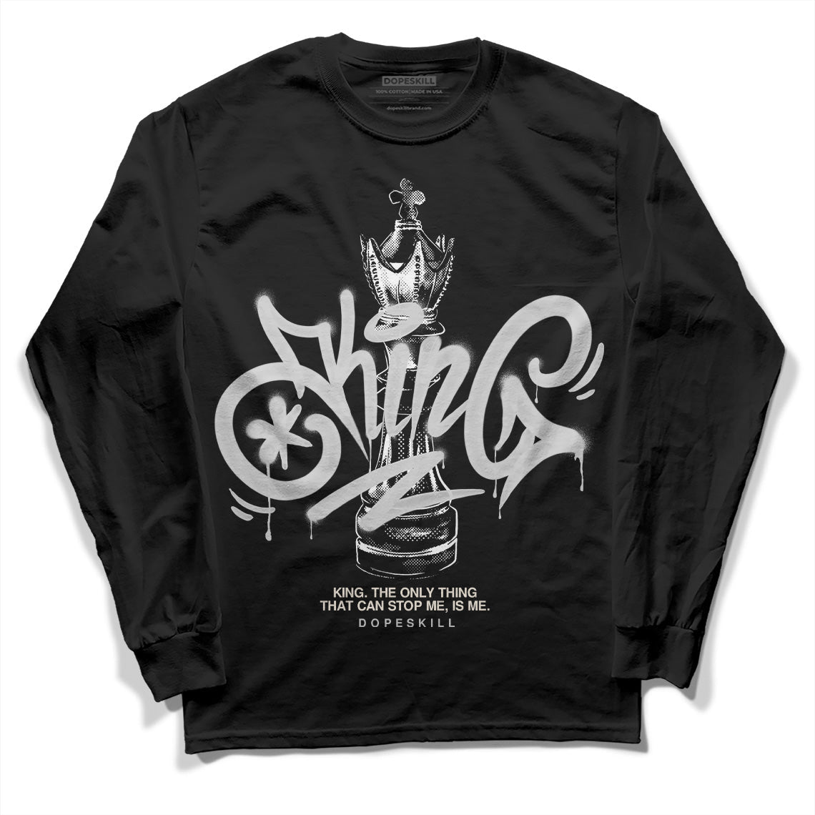 Off Noir 3s DopeSkill Long Sleeve T-Shirt King Chess Graphic