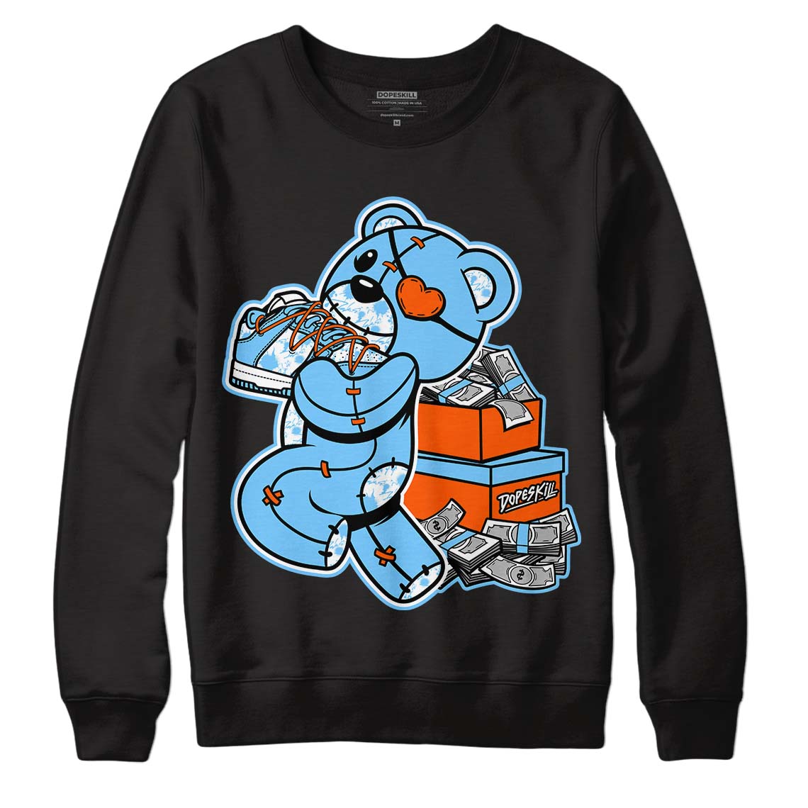 Dunk Low Futura University Blue DopeSkill Sweatshirt Bear Steals Sneaker Graphic