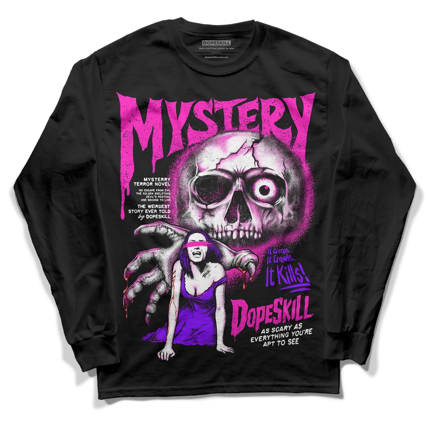 Dunk Low Active Fuchsia DopeSkill Long Sleeve T-Shirt Mystery Ghostly Grasp Graphic