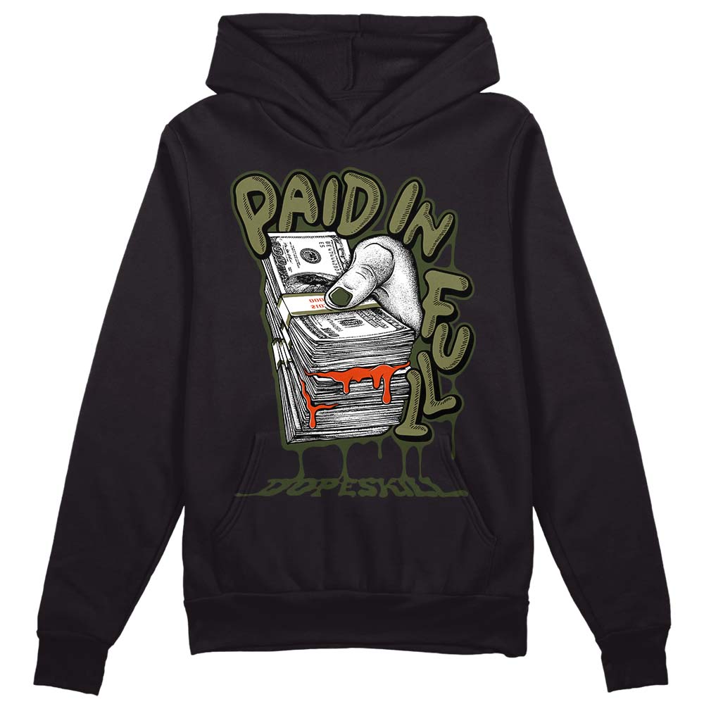 Olive Collection DopeSkill Hoodie Sweatshirt Paid In Full Graphic