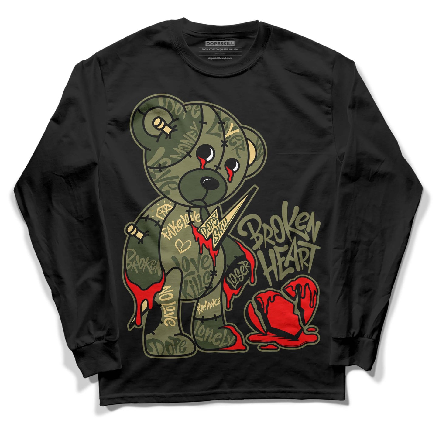 Craft Olive 4s DopeSkill Long Sleeve T-Shirt Broken Heart Graphic