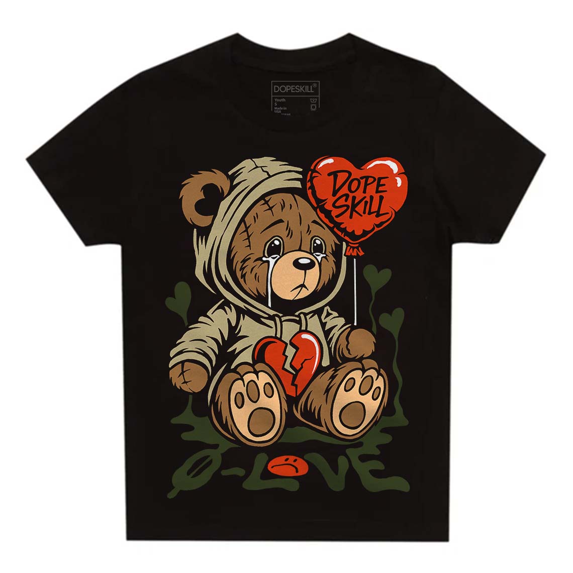 Olive Collection DopeSkill Toddler Kids T-shirt Broken Bear Graphic