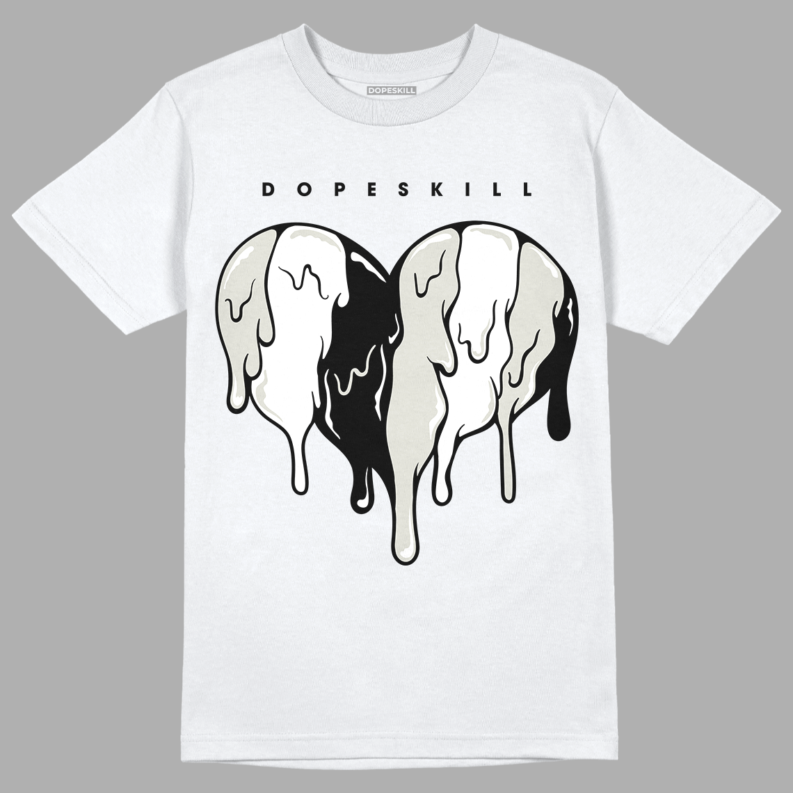 AJ 4 Military Black DopeSkill T-Shirt Slime Drip Heart Graphic