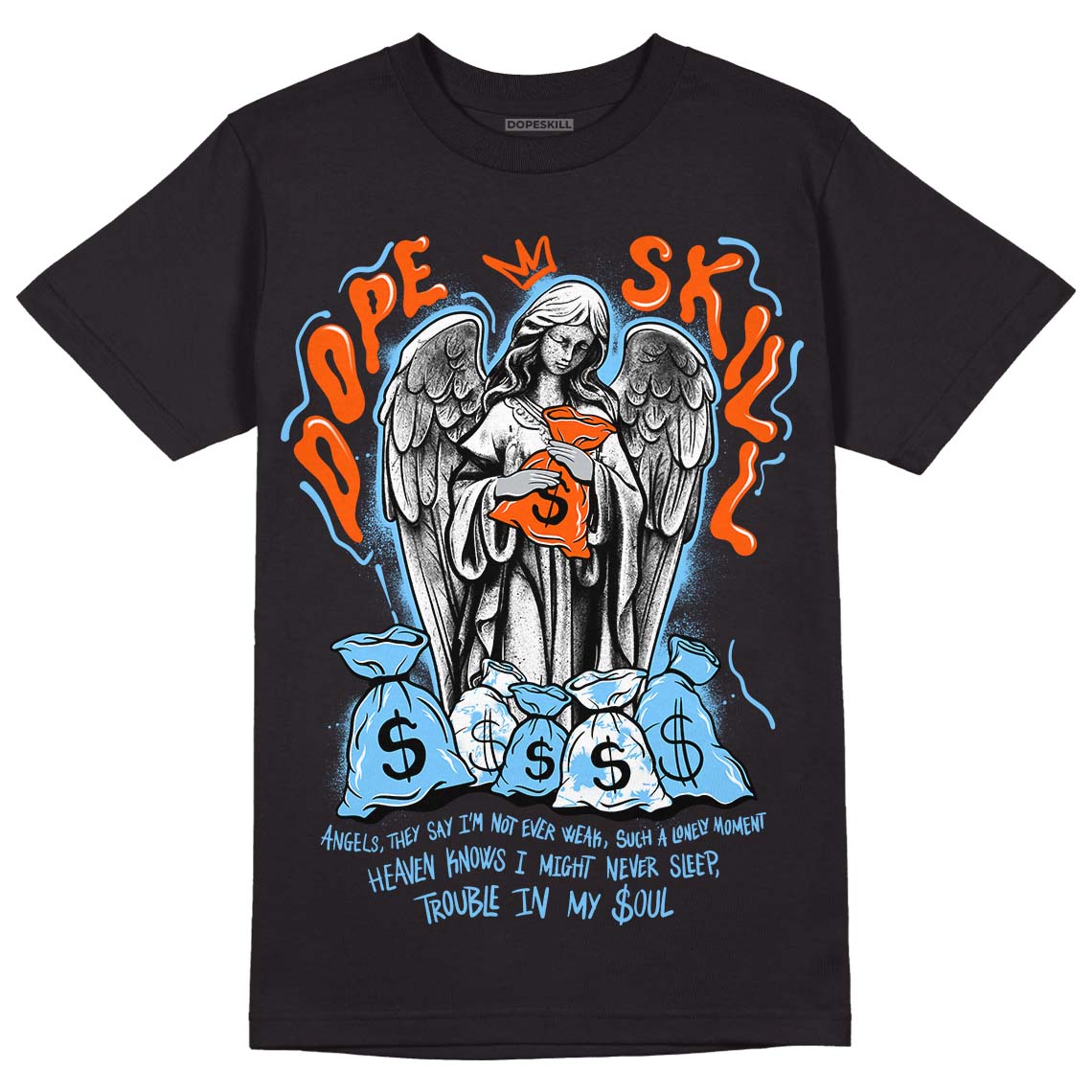 Dunk Low Futura University Blue DopeSkill T-Shirt Angels Graphic