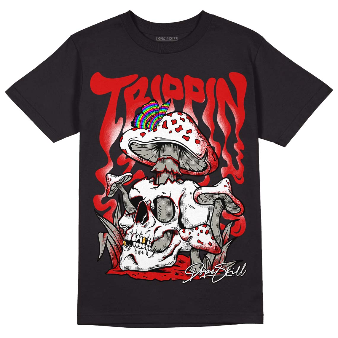 Fire Red 3s DopeSkill T-Shirt Trippin Graphic