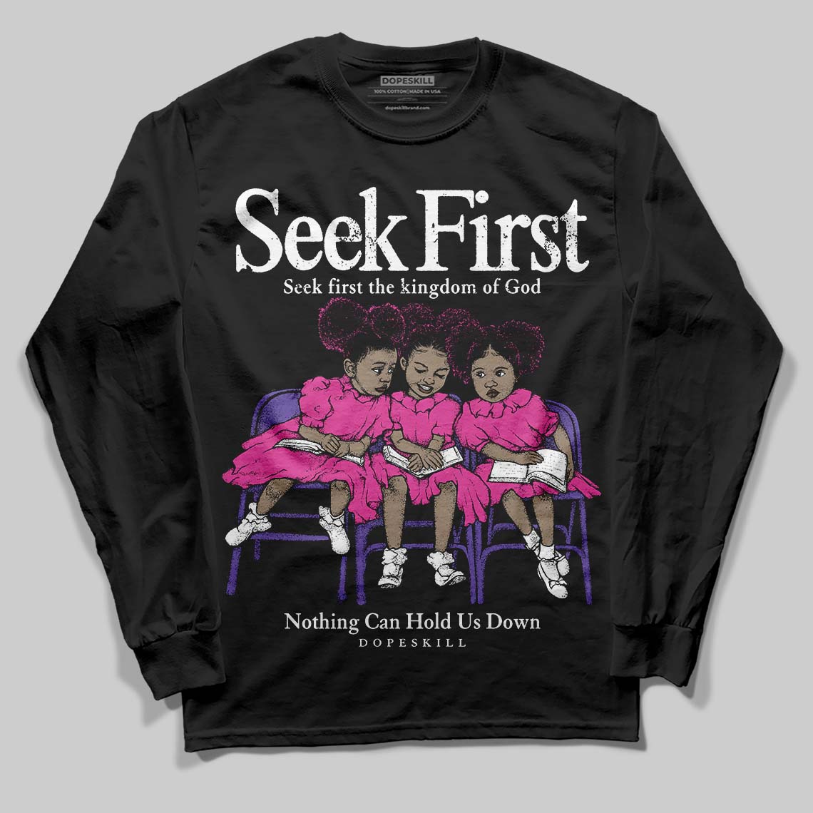 Dunk Active Fuchsia DopeSkill Long Sleeve T-Shirt New Seek First Graphic