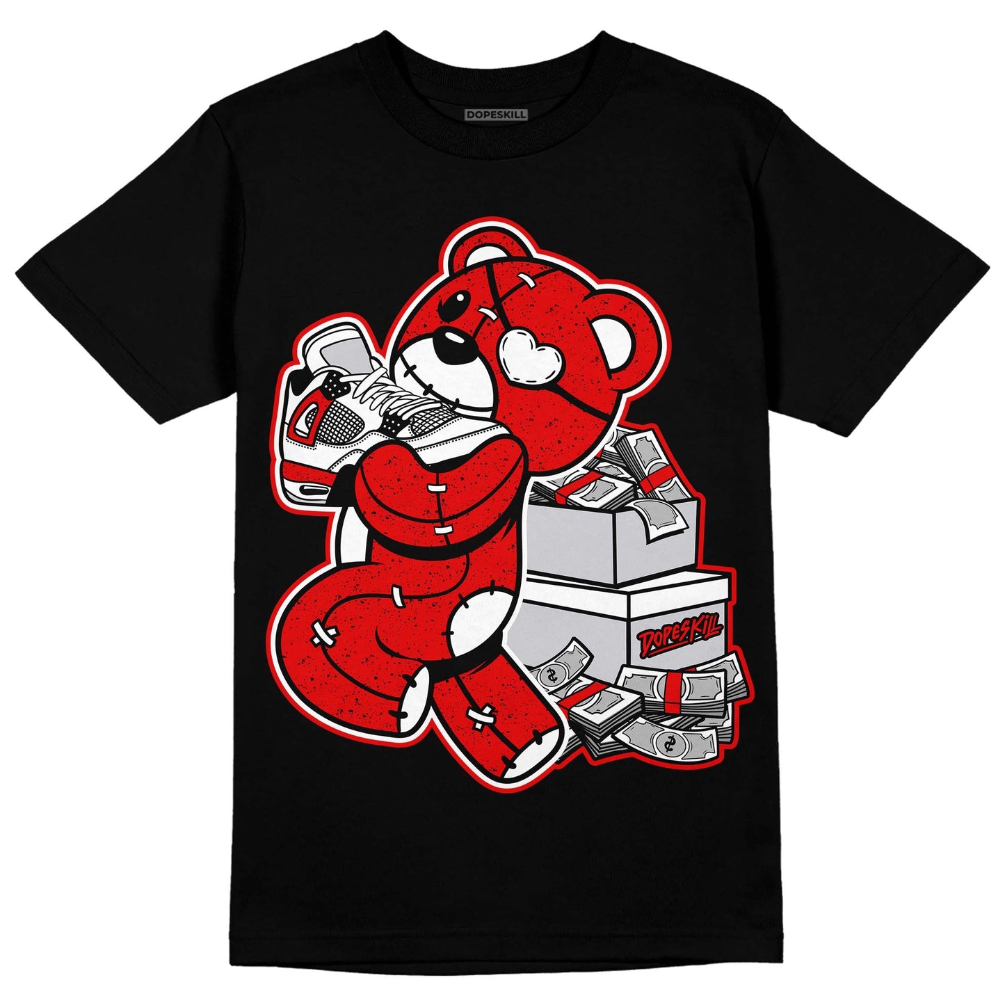 Red Cement 4S DopeSkill T-Shirt Bear Steals Sneaker Graphic