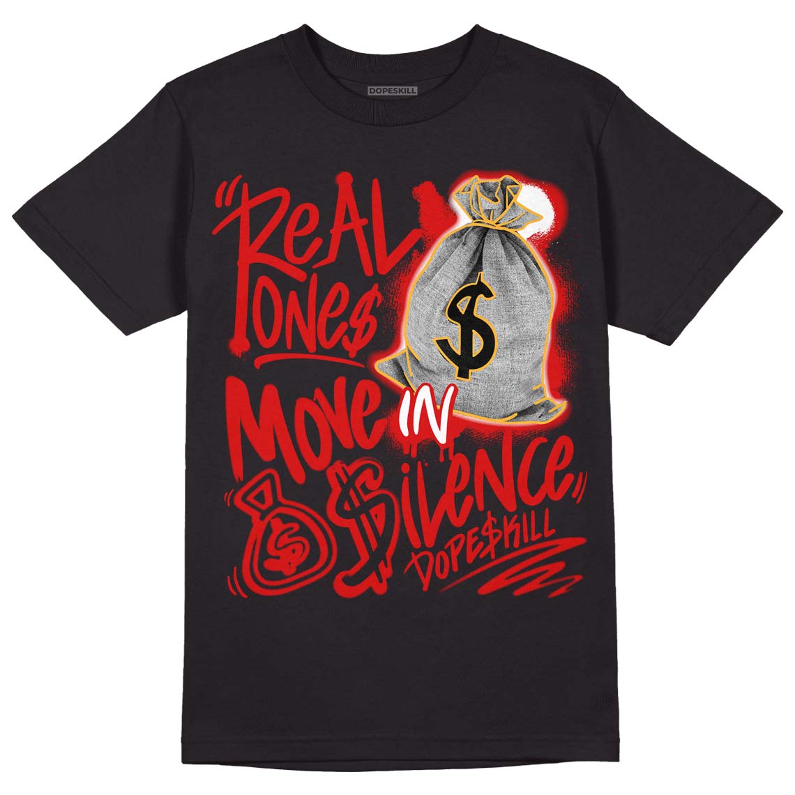 Dunk Low Gym Red DopeSkill T-Shirt Real Ones Move In Silence Graphic