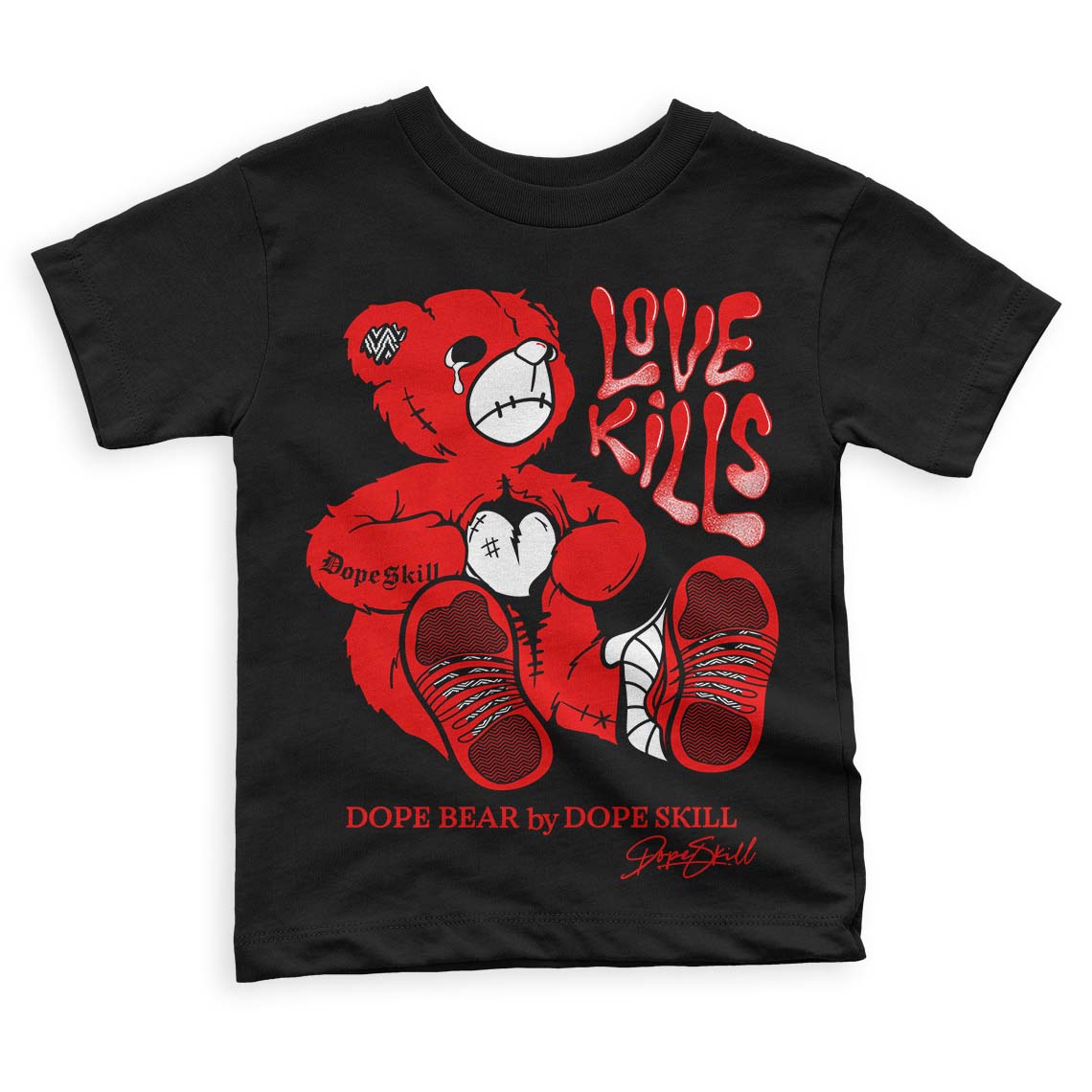 Cherry 12s DopeSkill Toddler Kids T-shirt Love Kills Graphic