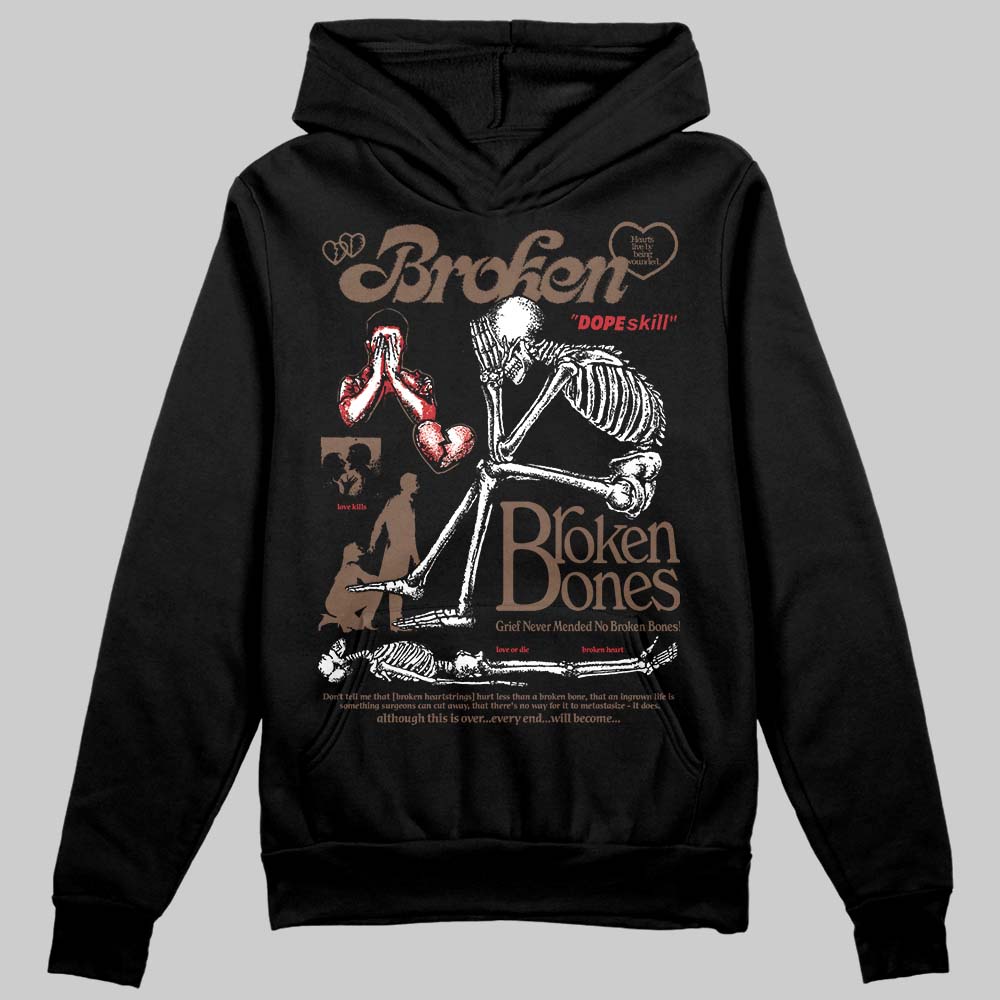 Olive 9s DopeSkill Hoodie Sweatshirt Broken Bones Graphic