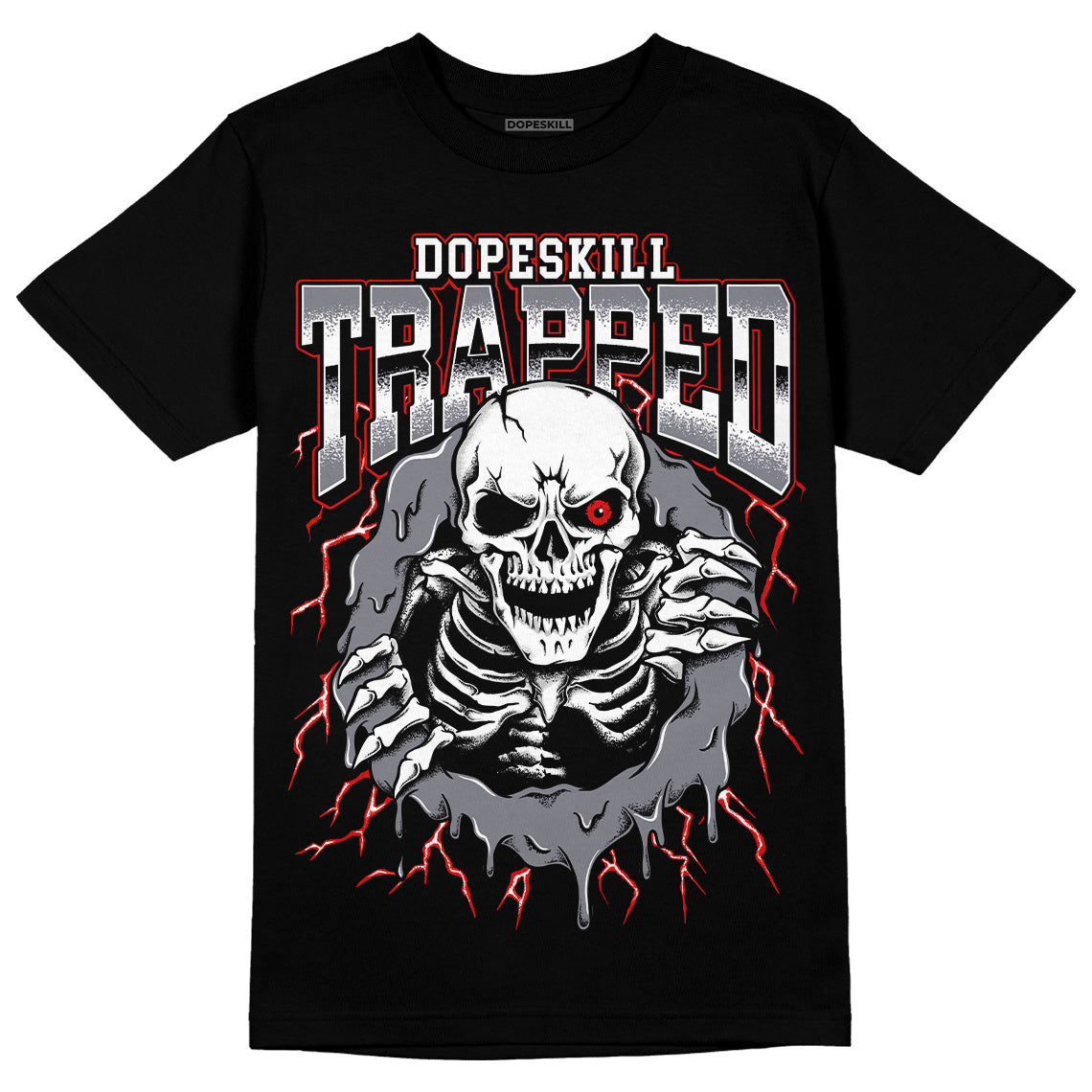 Fire Red 9s DopeSkill T-Shirt Trapped Halloween Graphic