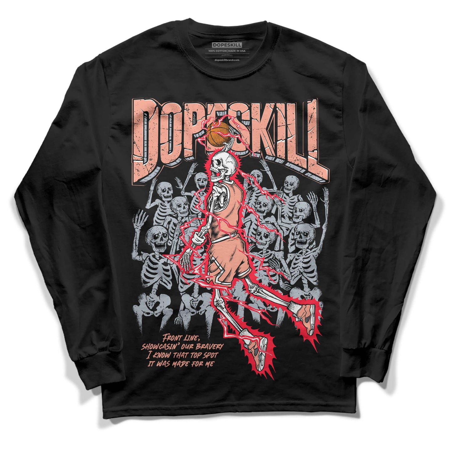 Crimson Bliss 5s DopeSkill Long Sleeve T-Shirt Thunder Dunk Graphic