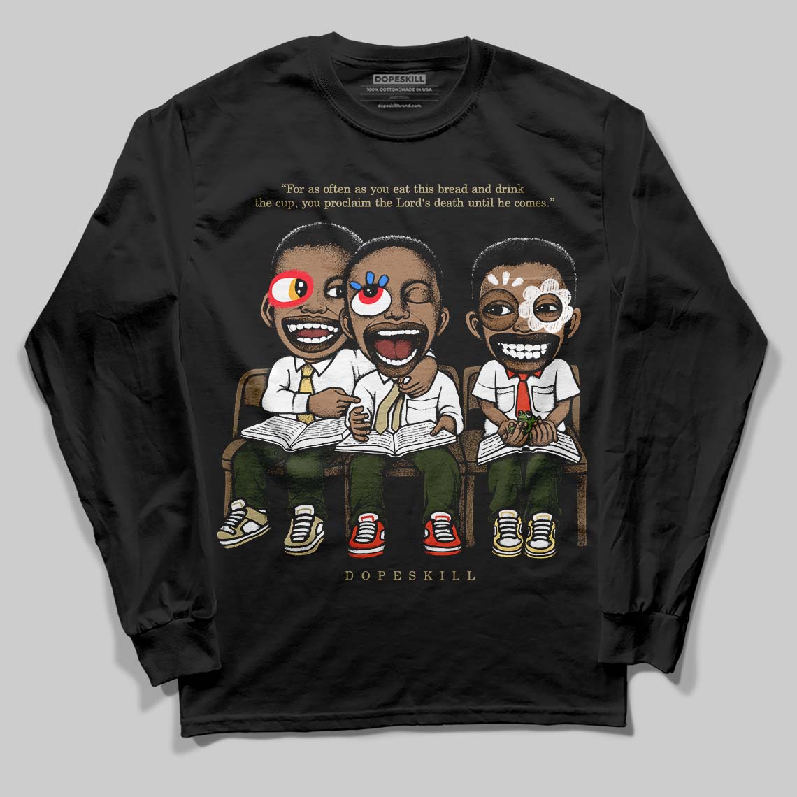 Olive Collection DopeSkill Long Sleeve T-Shirt First Sunday Graphic