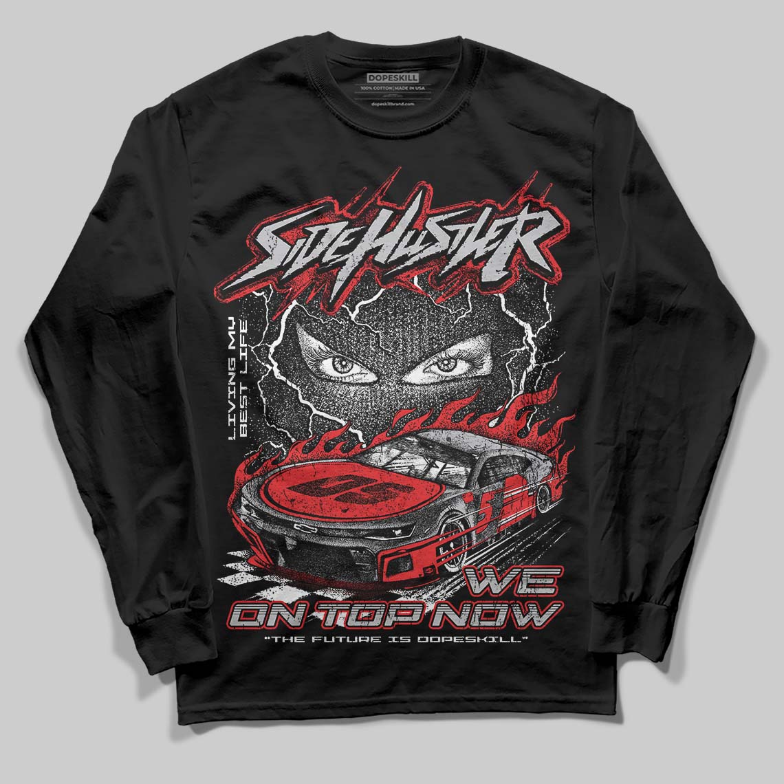Grey Collection DopeSkill Long Sleeve T-Shirt New Side Hustler Graphic