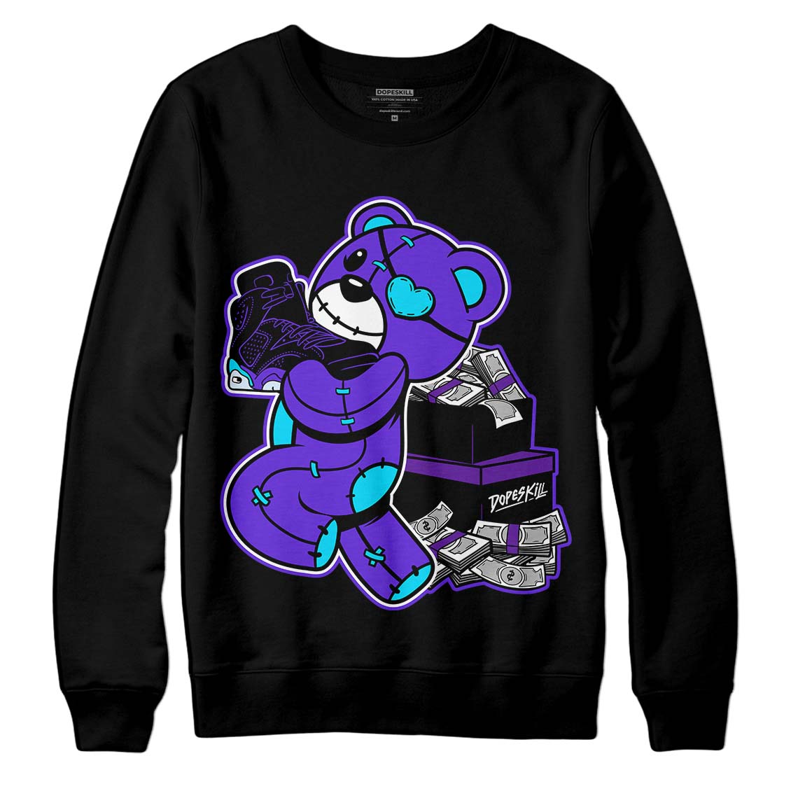 Aqua 6s DopeSkill Sweatshirt Bear Steals Sneaker Graphic