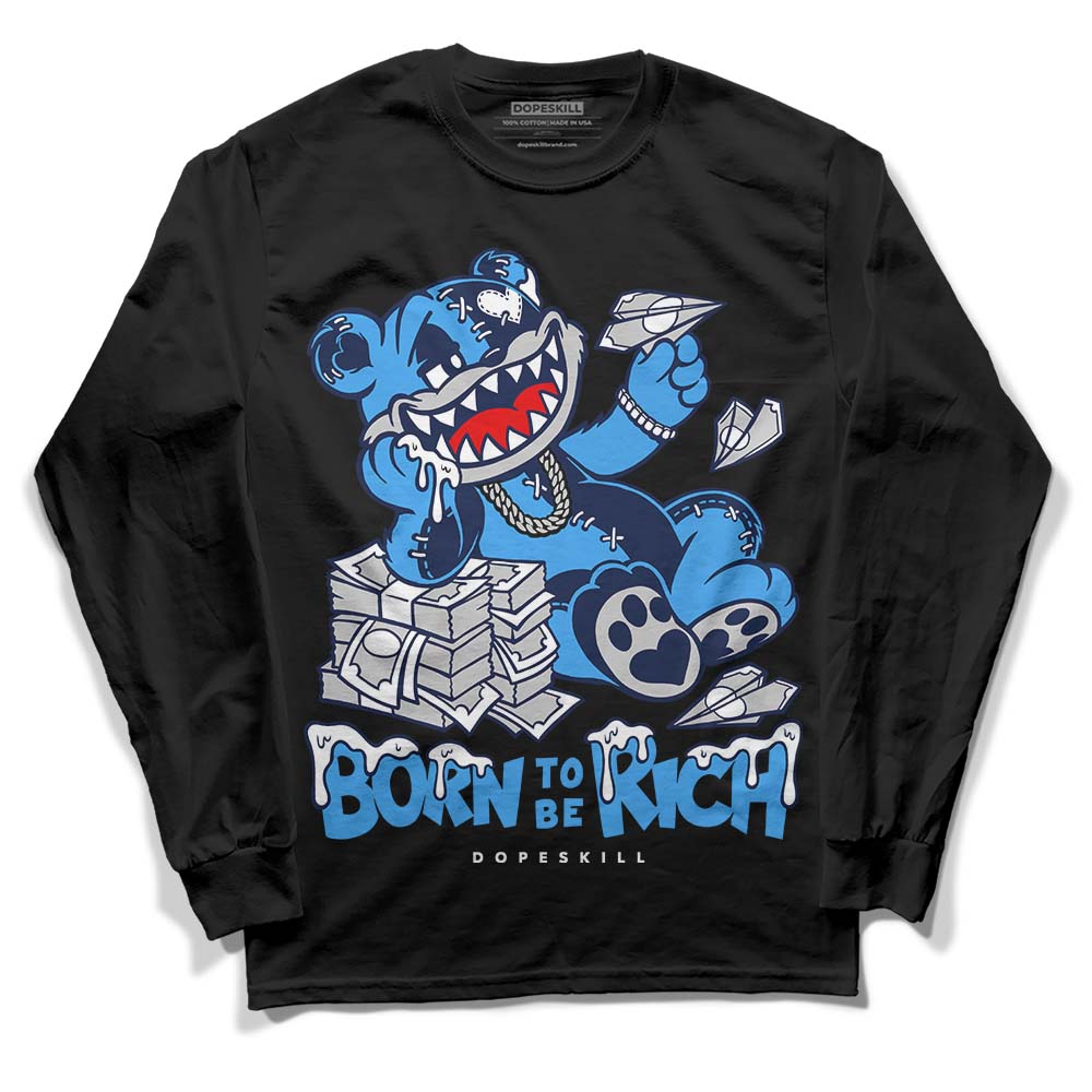 AJ Spizike White Obsidian DopeSkill Long Sleeve T-Shirt Born To Be Rich Graphic