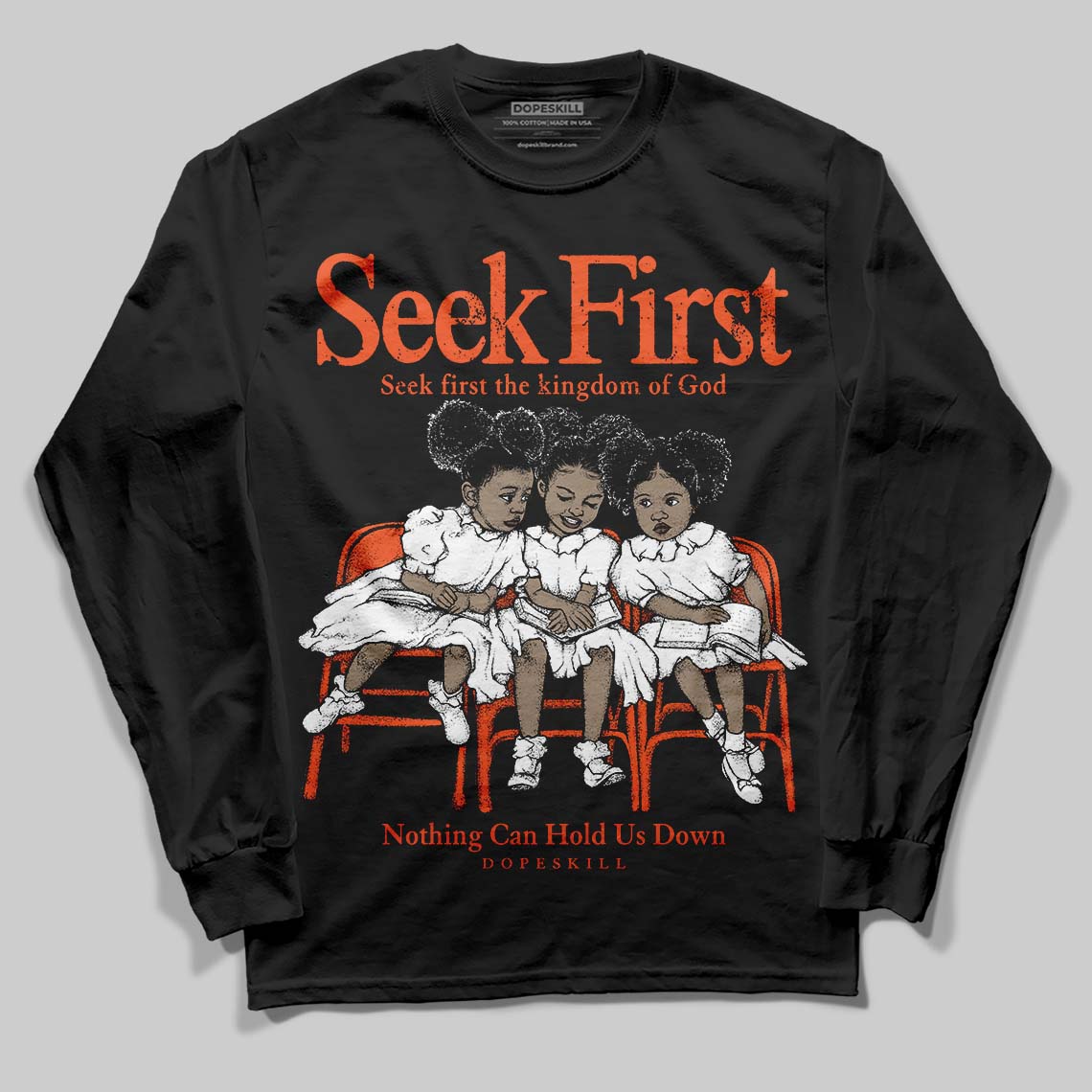 Orange Milk DopeSkill Long Sleeve T-Shirt New Seek First Graphic
