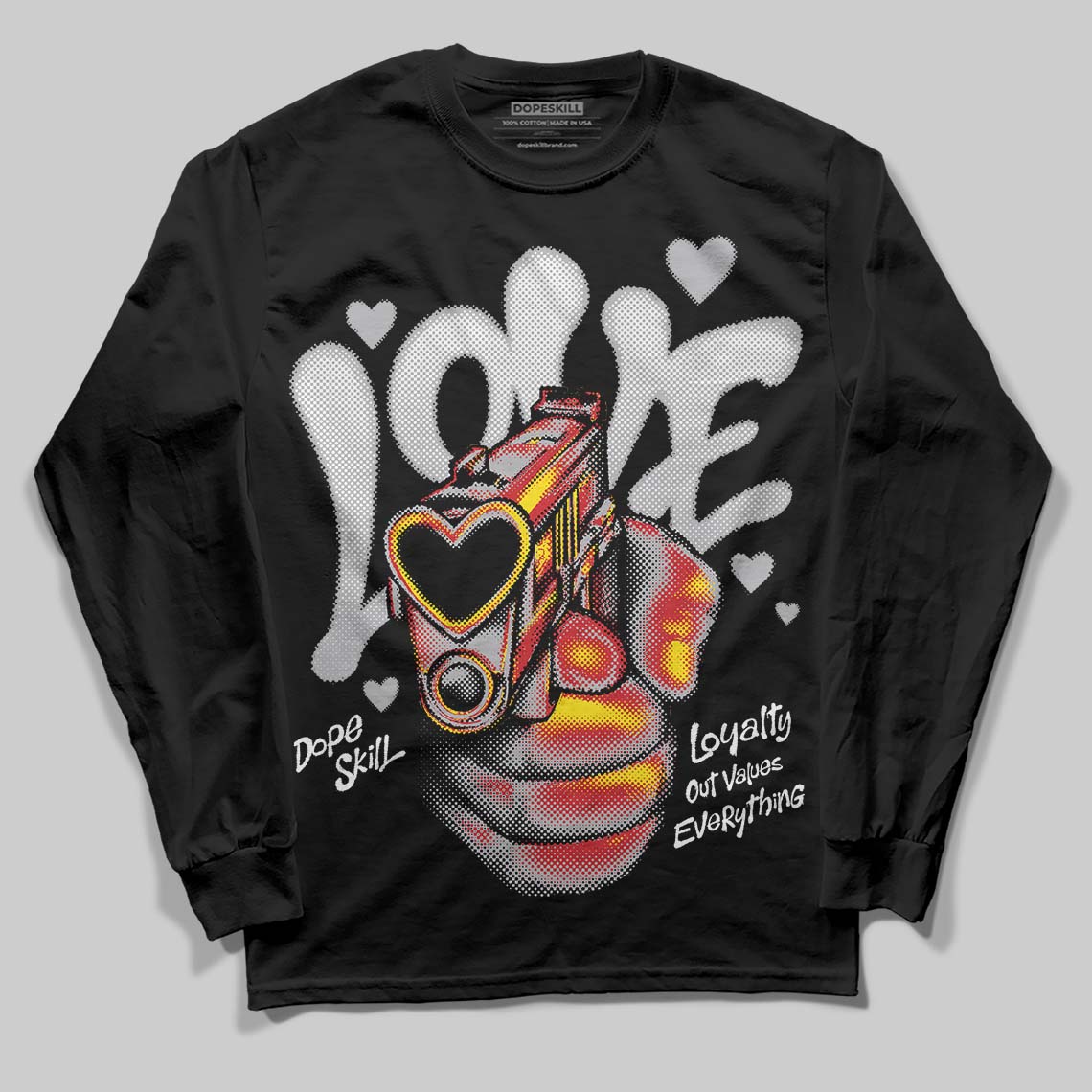 White Cement 4s DopeSkill Long Sleeve T-Shirt Love Shot Graphic