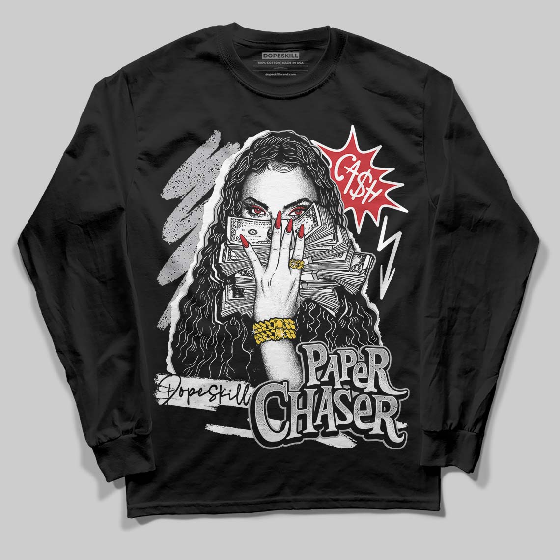 White Cement 4s DopeSkill Long Sleeve T-Shirt NPC Graphic