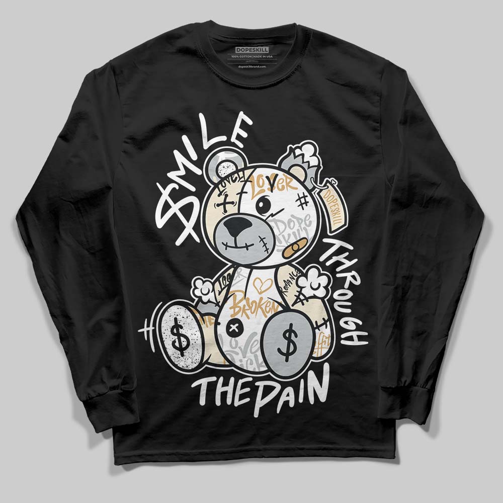 Reverse Metallic 5s DopeSkill Long Sleeve T-Shirt Smile Through The Pain Graphic