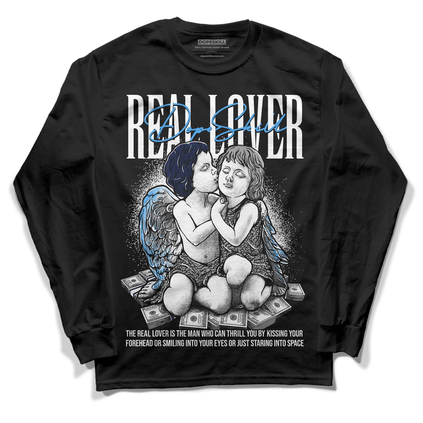 Midnight Navy 3s DopeSkill Long Sleeve T-Shirt Real Lover Graphic