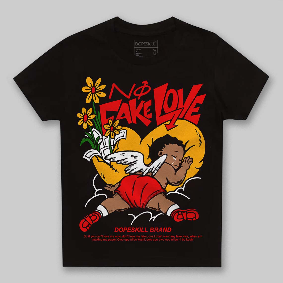 Red Collection DopeSkill Toddler Kids T-shirt No Fake Love Graphic