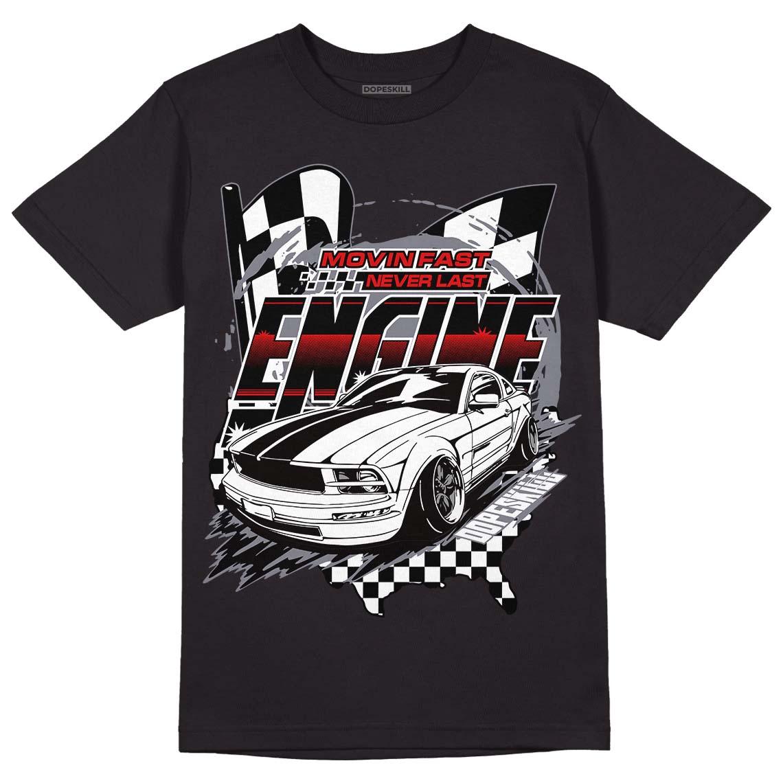 Fire Red 9s DopeSkill T-Shirt ENGINE Tshirt Graphic
