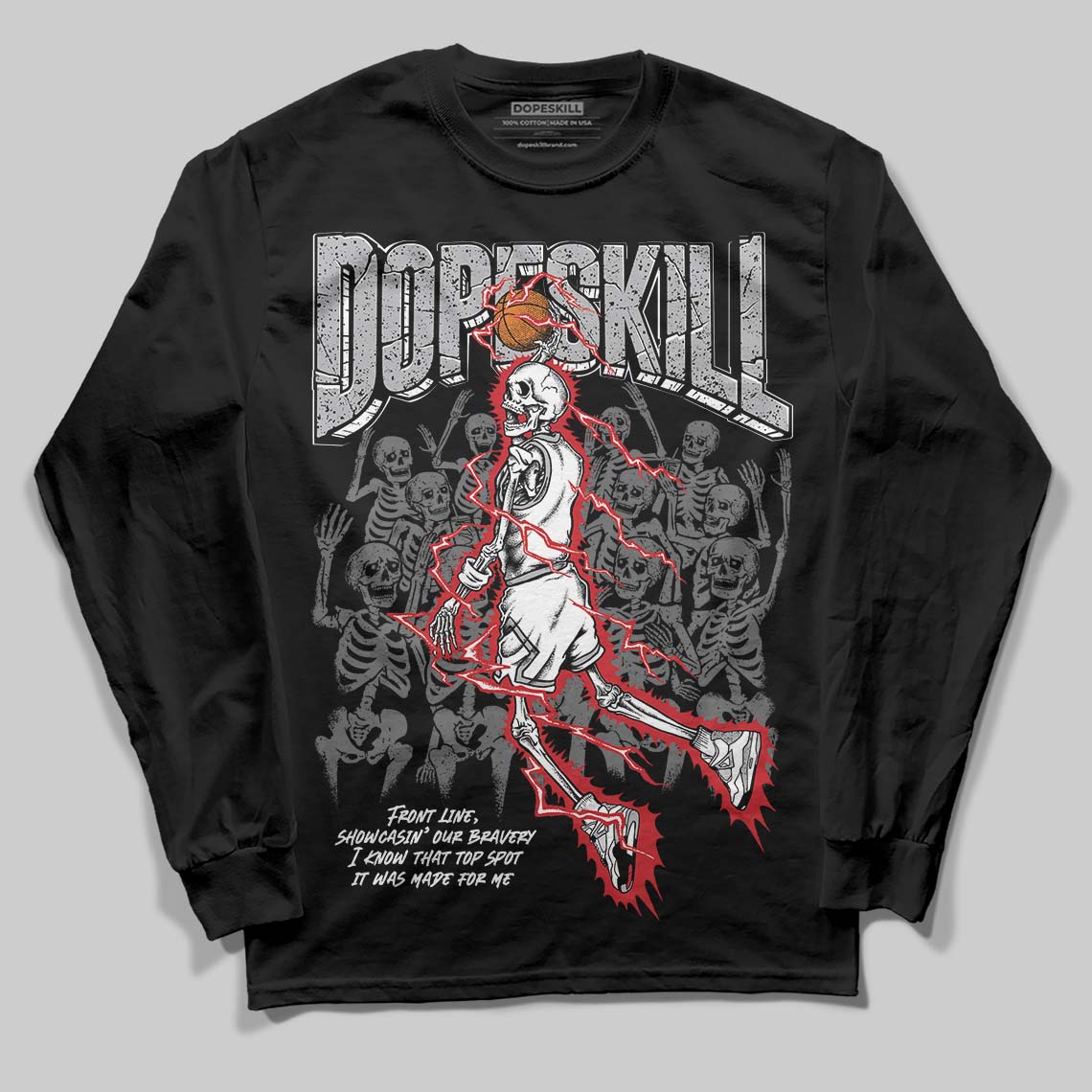White Cement 4s DopeSkill Long Sleeve T-Shirt Thunder Dunk Graphic