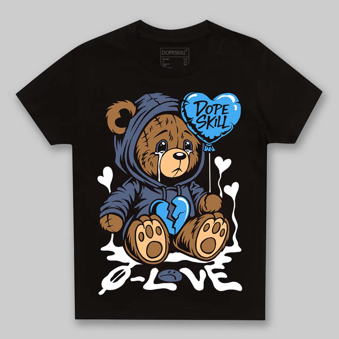 Diffused Blue 11s DopeSkill Toddler Kids T-shirt Broken Bear Graphic