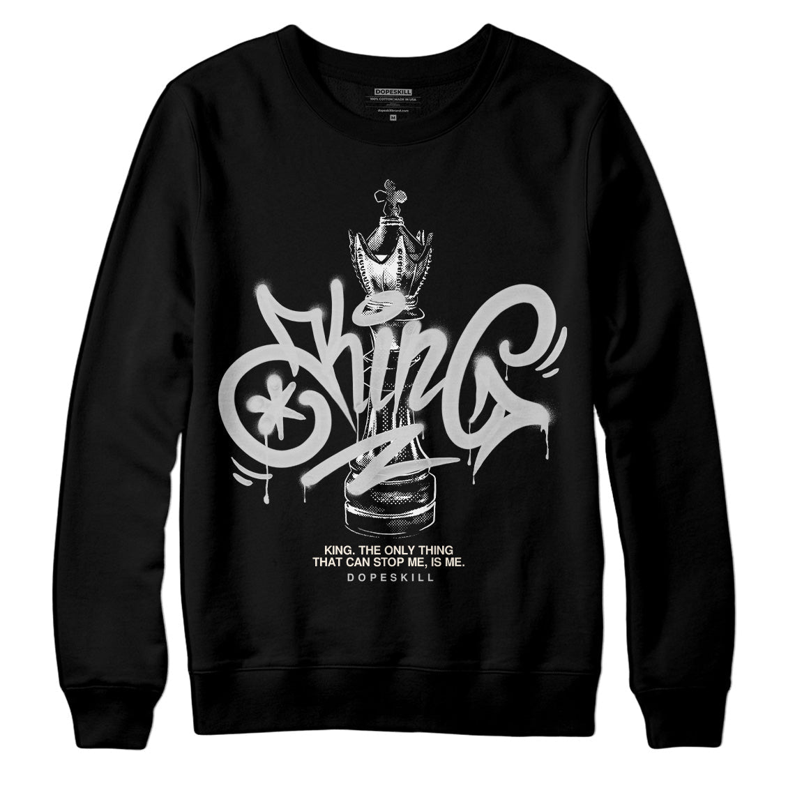 Off Noir 3s DopeSkill Sweatshirt King Chess Graphic