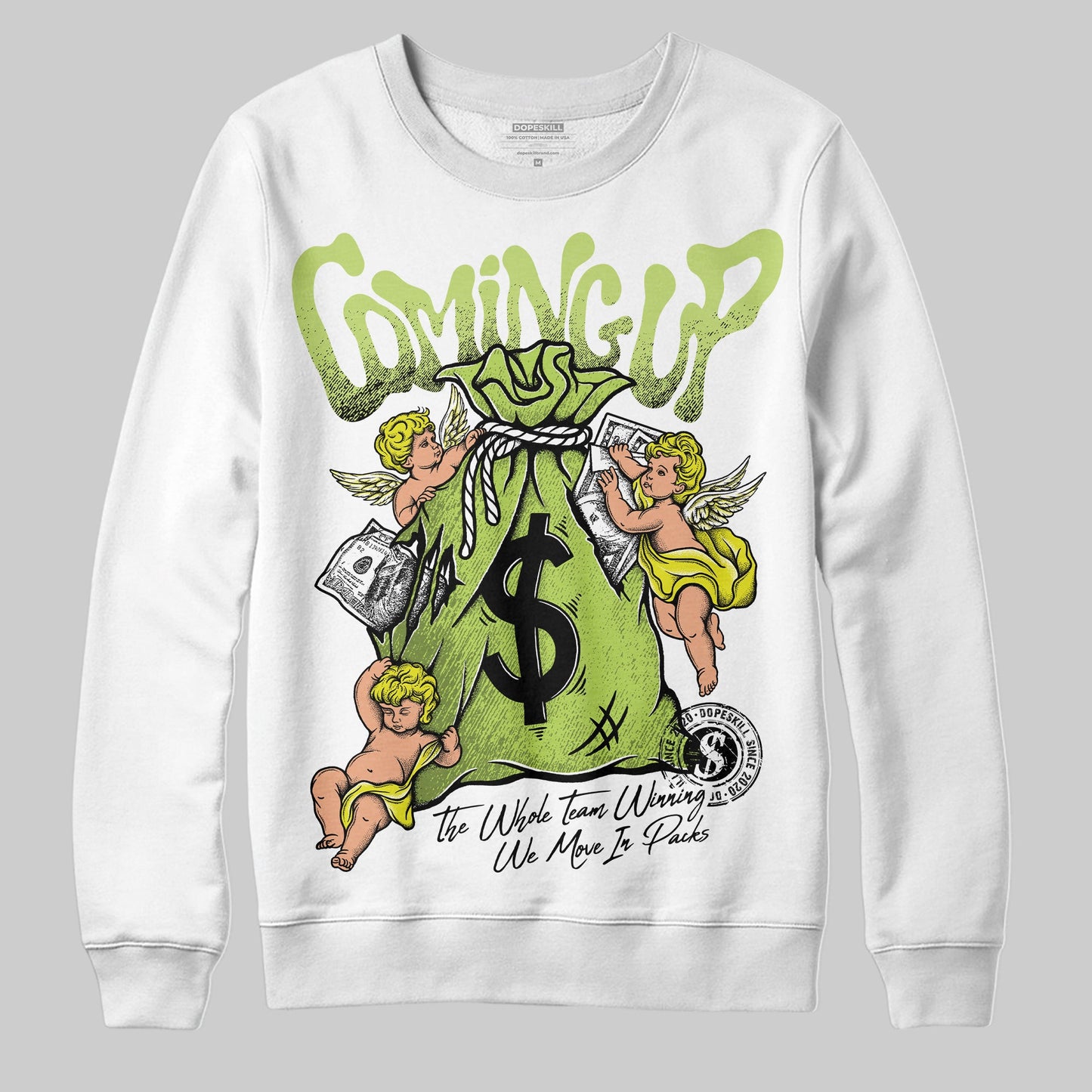Bright Cactus 13s DopeSkill Sweatshirt Money Bag Coming Up Graphic