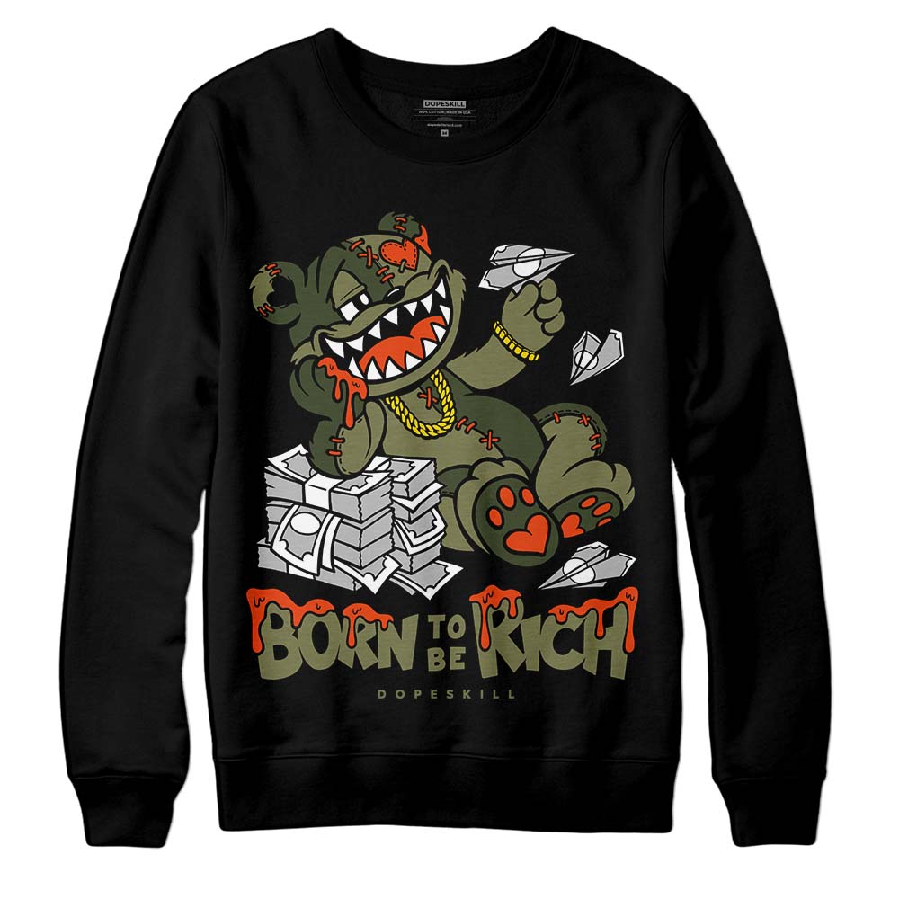Olive Collection DopeSkill Sweatshirt Born To Be Rich Graphic