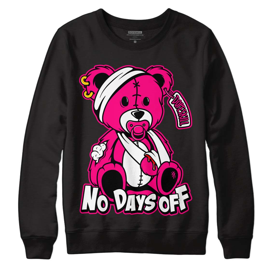 Fierce Pink 1s DopeSkill Sweatshirt Hurt Bear Graphic
