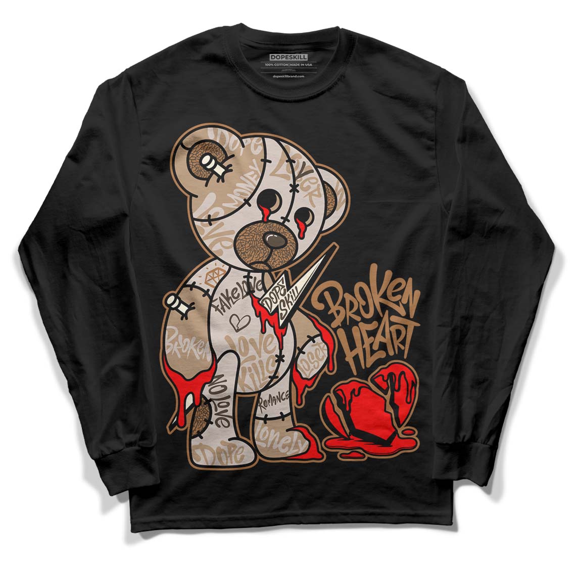 Palomino 3s DopeSkill Long Sleeve T-Shirt Broken Heart Graphic