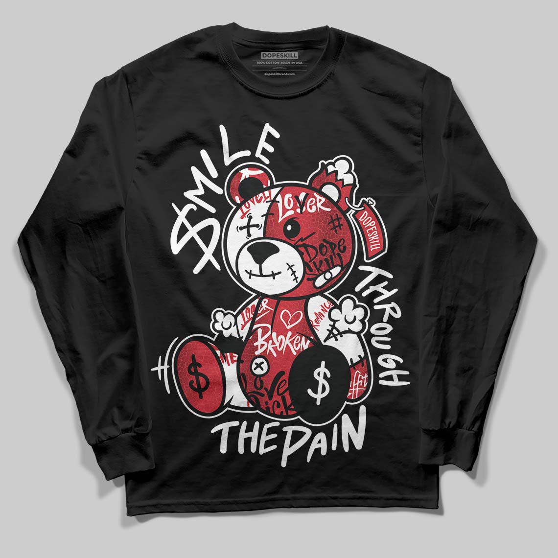 Ruby 1s DopeSkill Long Sleeve T-Shirt Smile Through The Pain Graphic