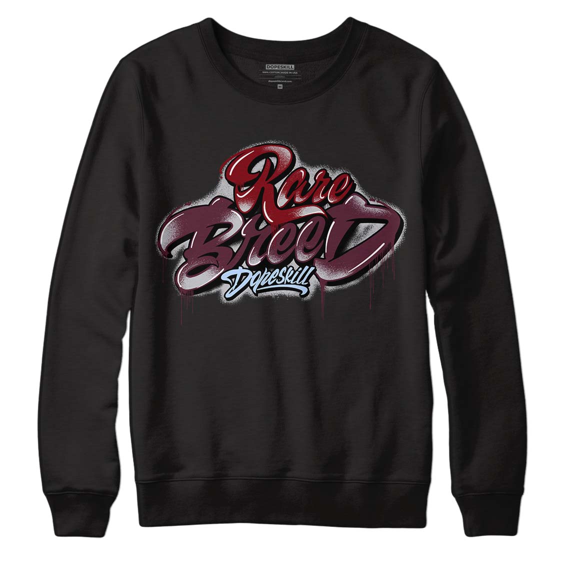 Burgundy 5s DopeSkill Sweatshirt Rare Breed Type Graphic