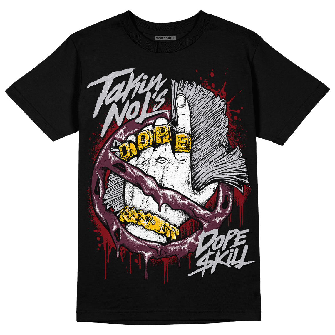 Burgundy 5s DopeSkill T-Shirt Takin No L's Graphic