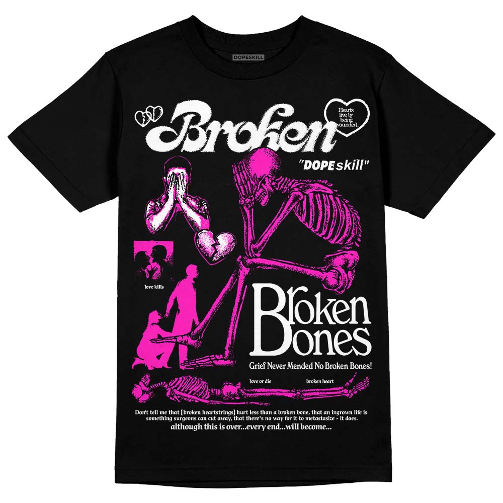 Dunk Active Fuchsia DopeSkill T-Shirt Broken Bones Graphic