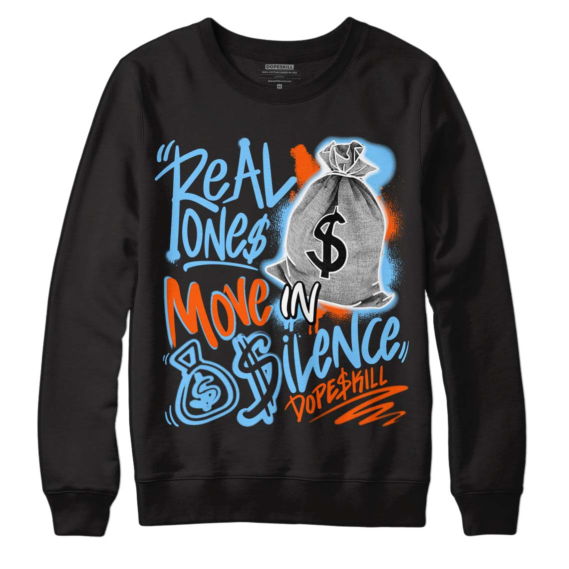 Dunk Low Futura University Blue DopeSkill Sweatshirt Real Ones Move In Silence Graphic