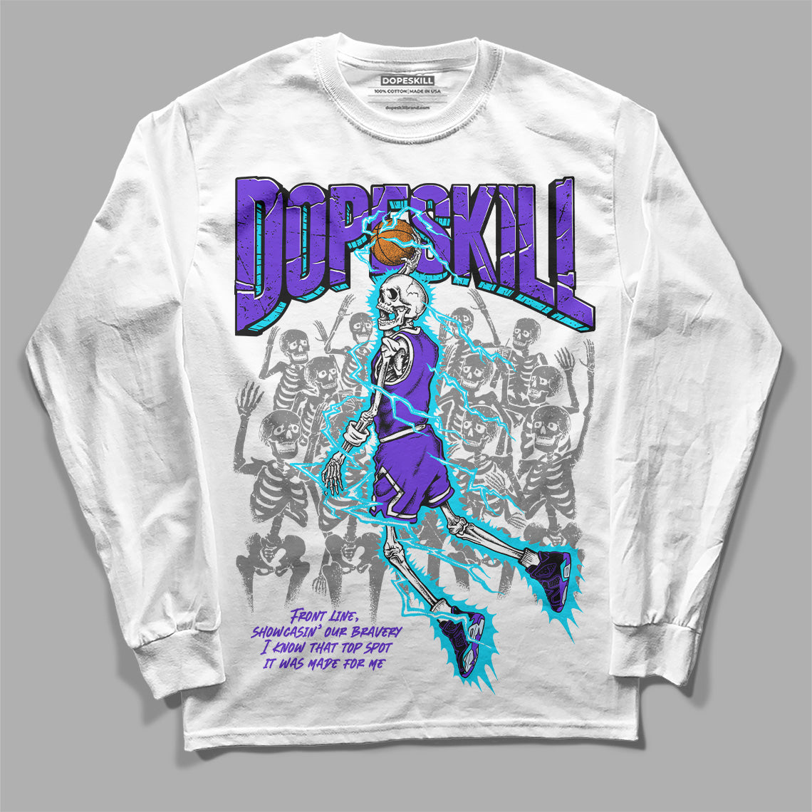 Aqua 6s DopeSkill Long Sleeve T-Shirt Thunder Dunk Graphic