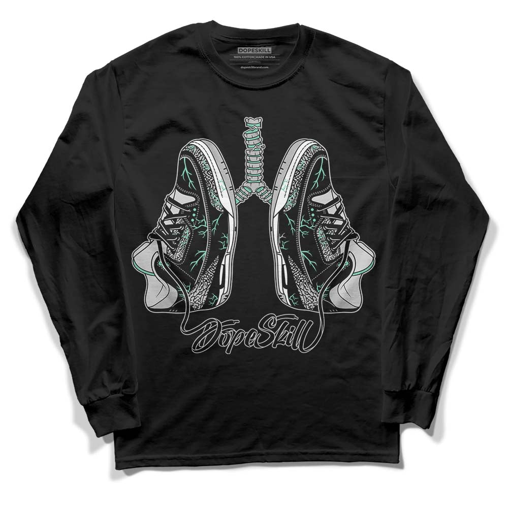 Green Glow 3s DopeSkill Long Sleeve T-Shirt Breathe Graphic