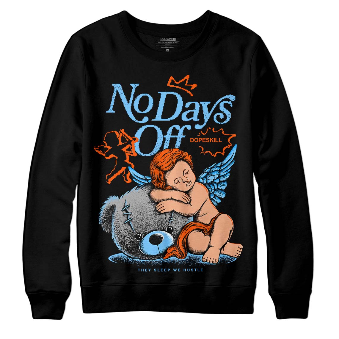Dunk Low Futura University Blue DopeSkill Sweatshirt New No Days Off Graphic