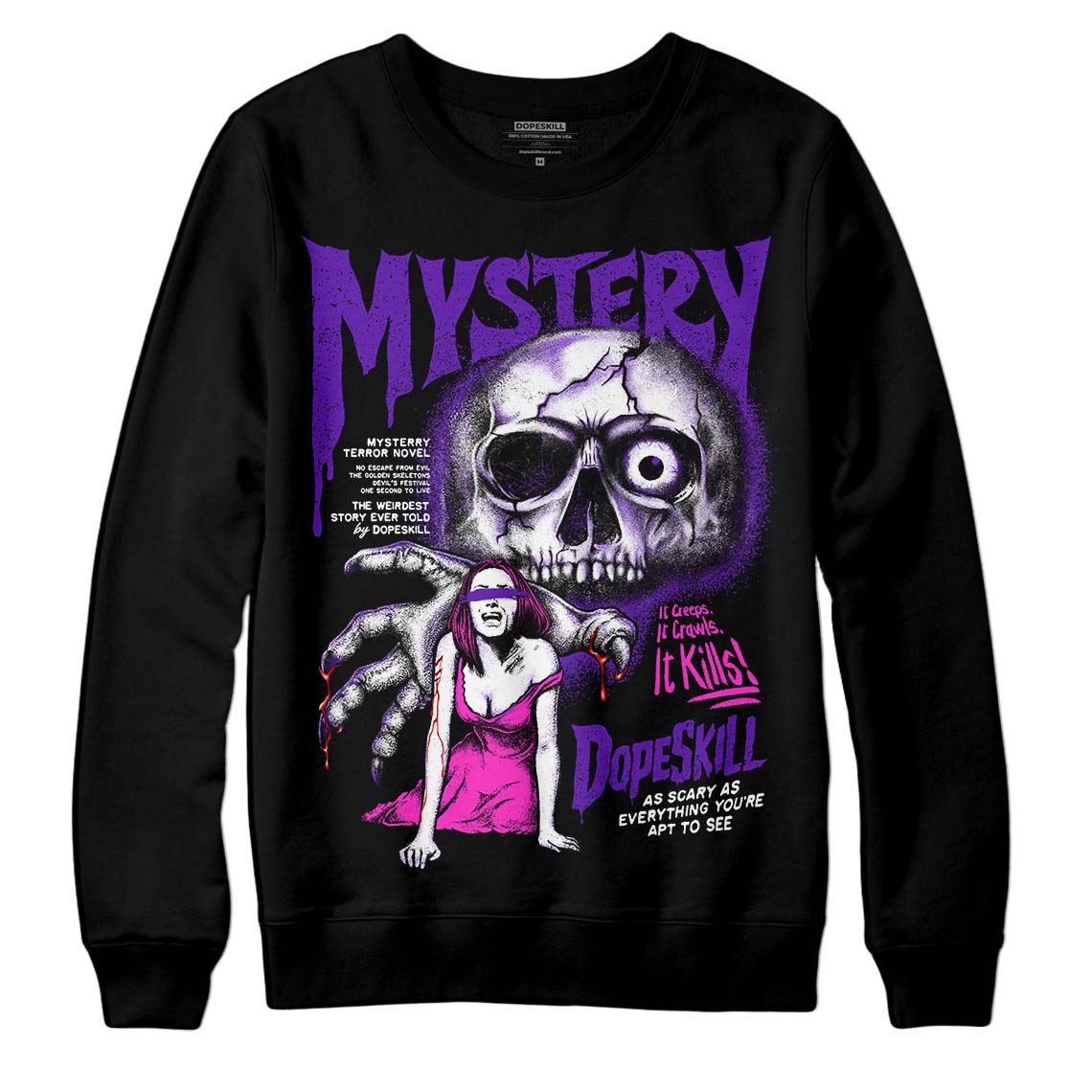 Court Purple 13s DopeSkill Sweatshirt Mystery Ghostly Grasp Graphic