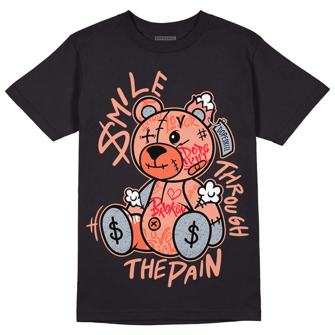 Crimson Bliss 5s DopeSkill T-Shirt Smile Through The Pain Graphic