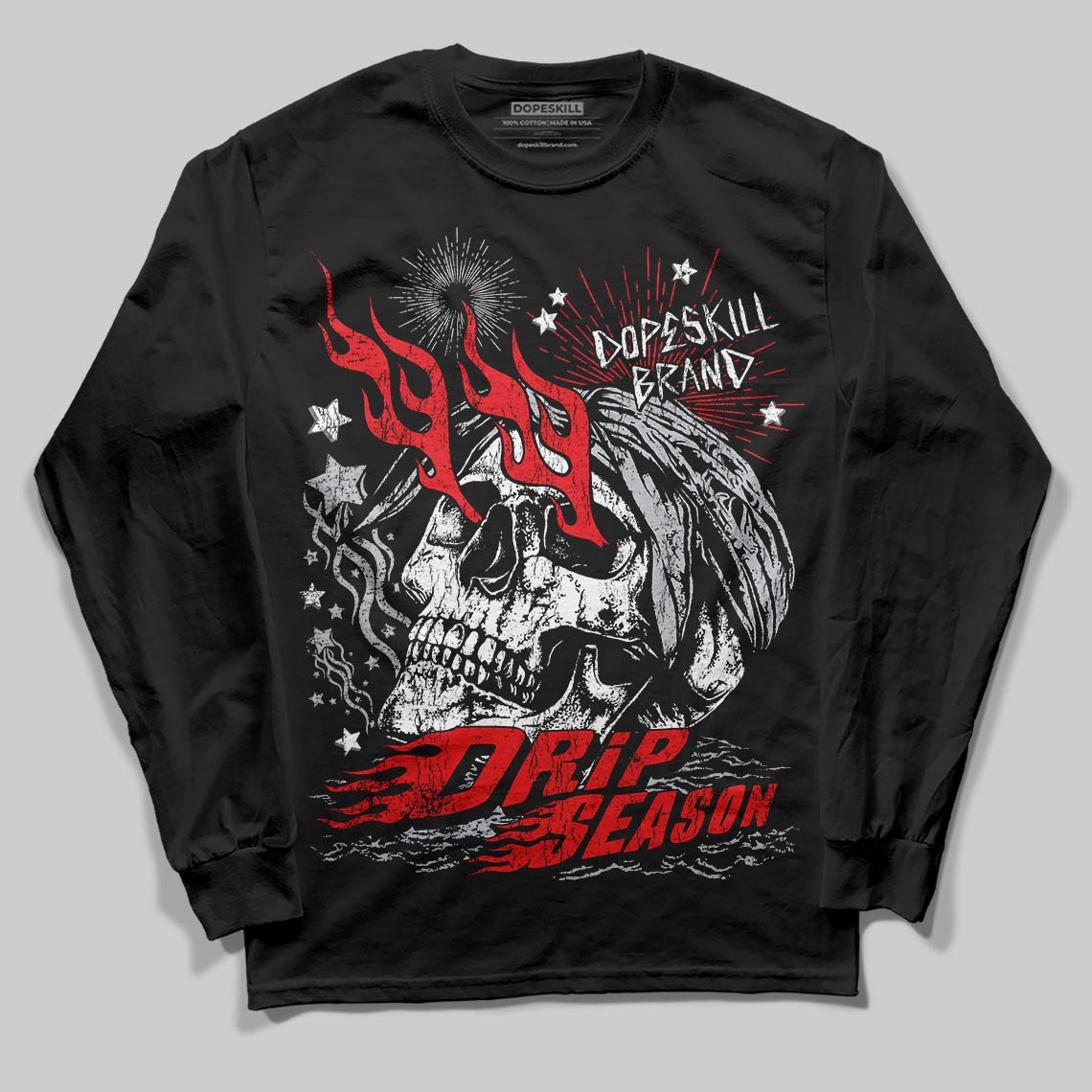 Grey Collection DopeSkill Long Sleeve T-Shirt Drip Season Graphic