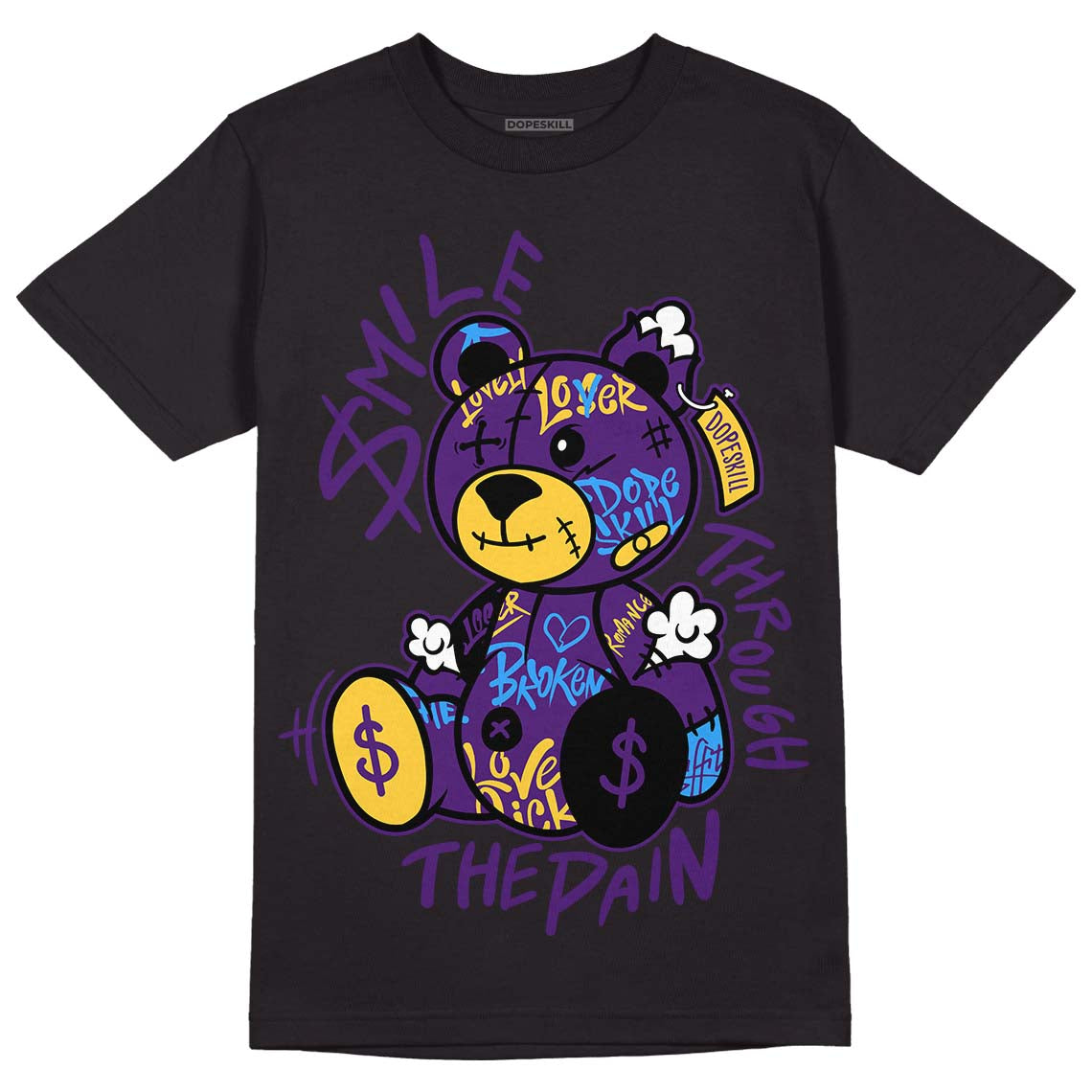 Field Purple 12s DopeSkill T-Shirt Smile Through The Pain Graphic