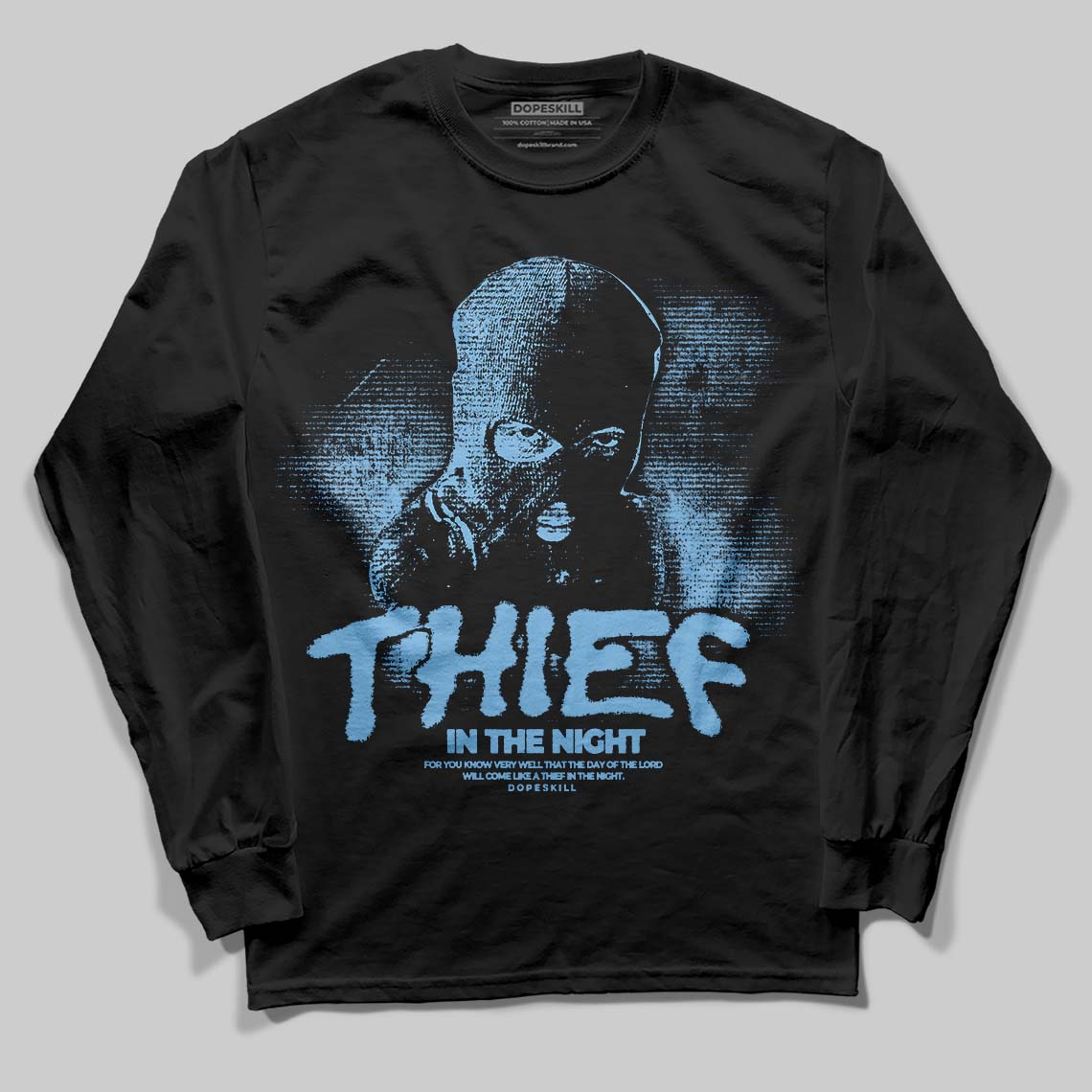 University Blue Collection DopeSkill Long Sleeve T-Shirt Thief In The Night Graphic