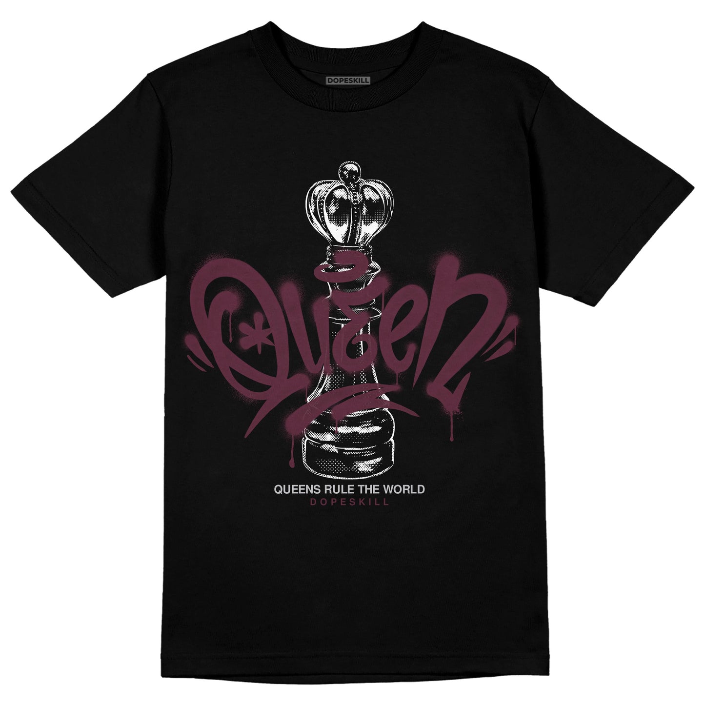 Burgundy 5s DopeSkill T-Shirt Queen Chess Graphic