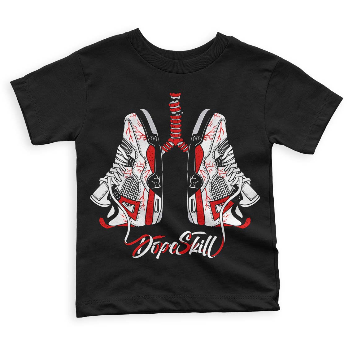 Red Cement 4S DopeSkill Toddler Kids T-shirt Breathe Graphic
